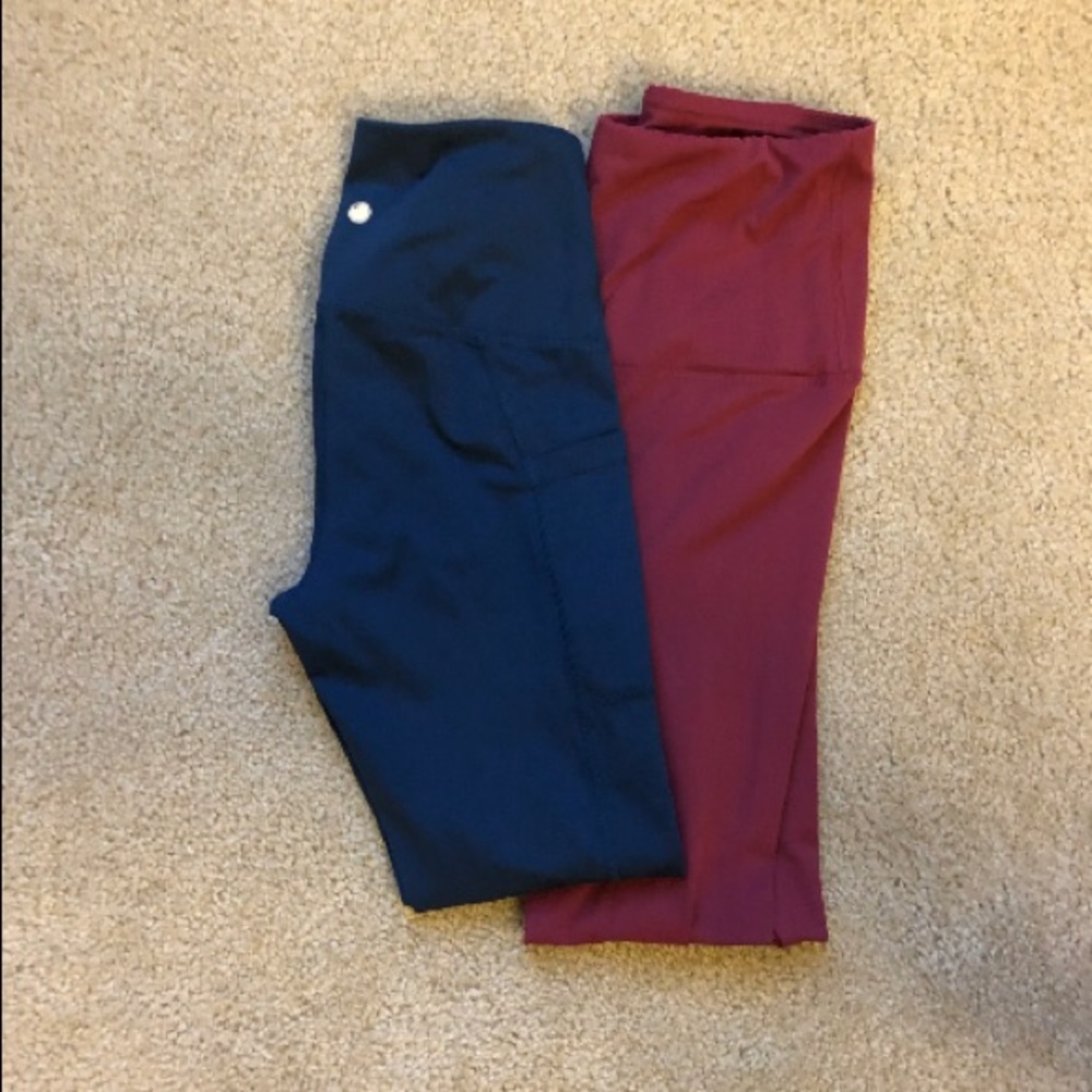 Cranberry Red/Dark Blue Yogalicious Lux Leggings